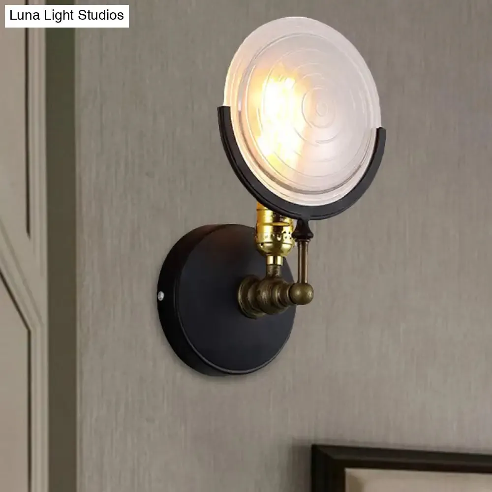 1-Light Wall Mount with Clear Glass Disk - Modern Wall Lighting for Kitchen