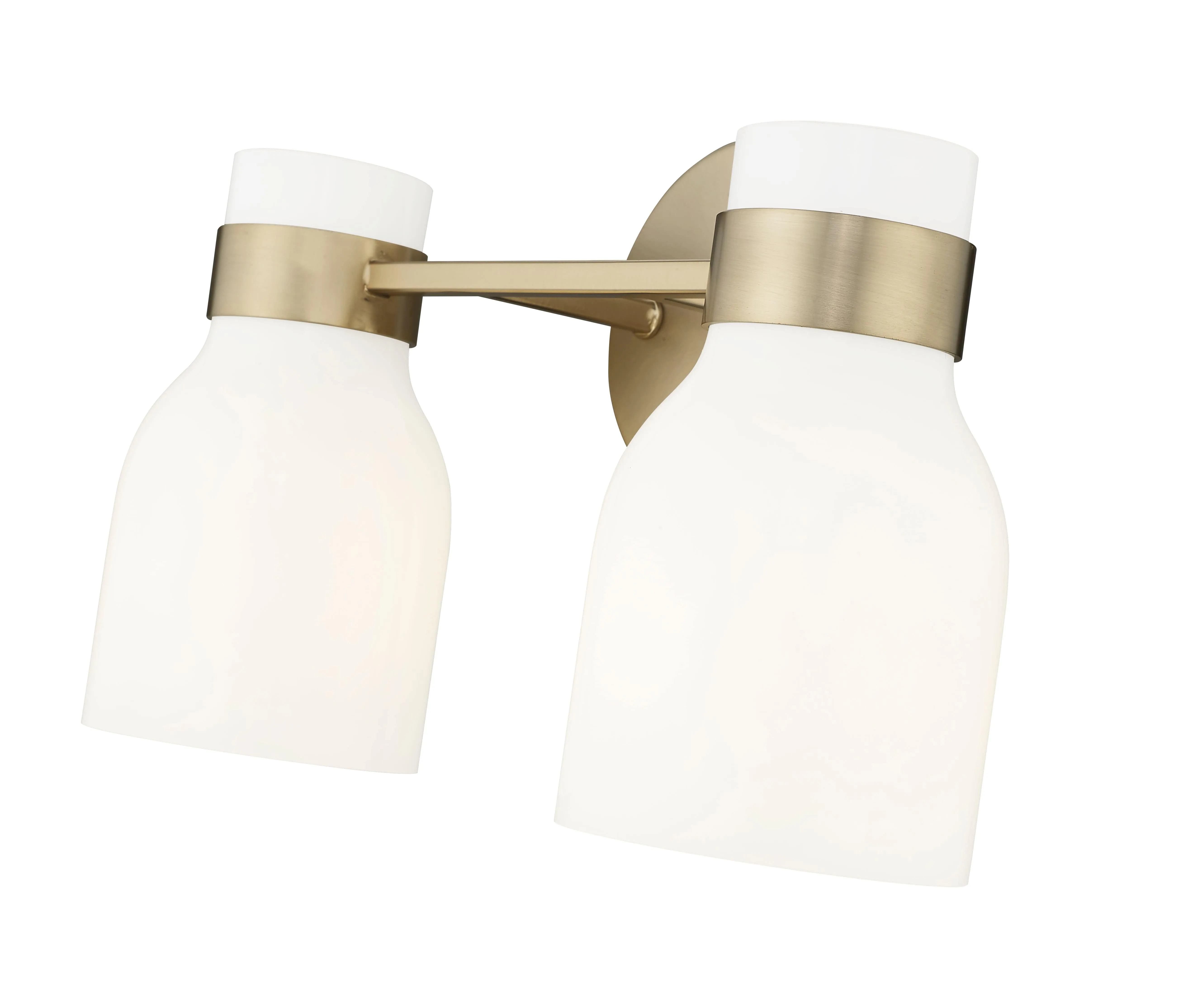 2 Lamps Corella Vanity Light - Modern Gold - Opal Shiny Glass - 14in. Wide