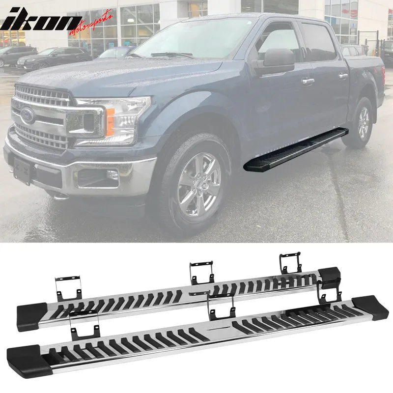 2015-2023 Ford F-150 Super Crew Cab V Running Boards Side Step Bars