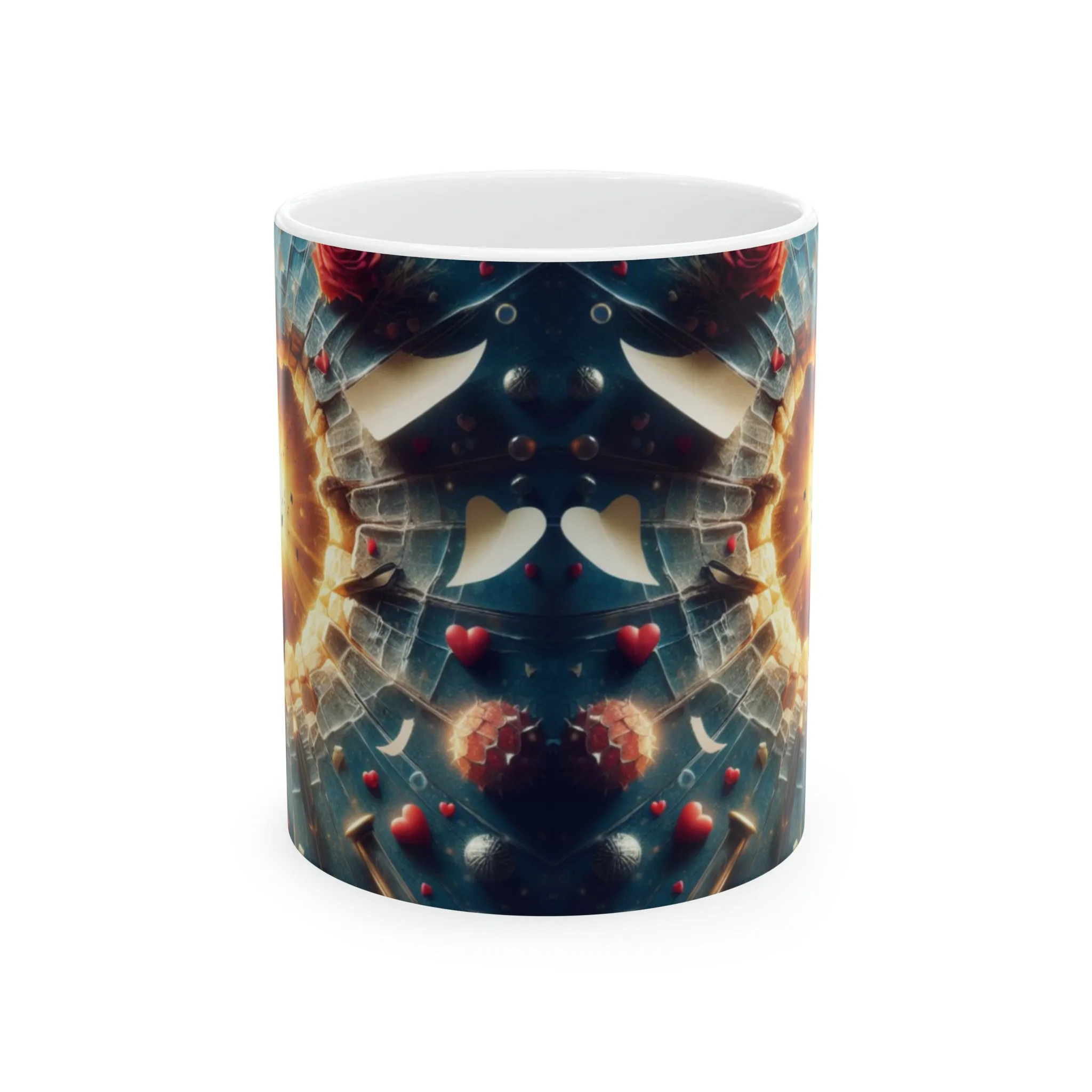 3D Hearts in Space | Ceramic Mug, 11oz