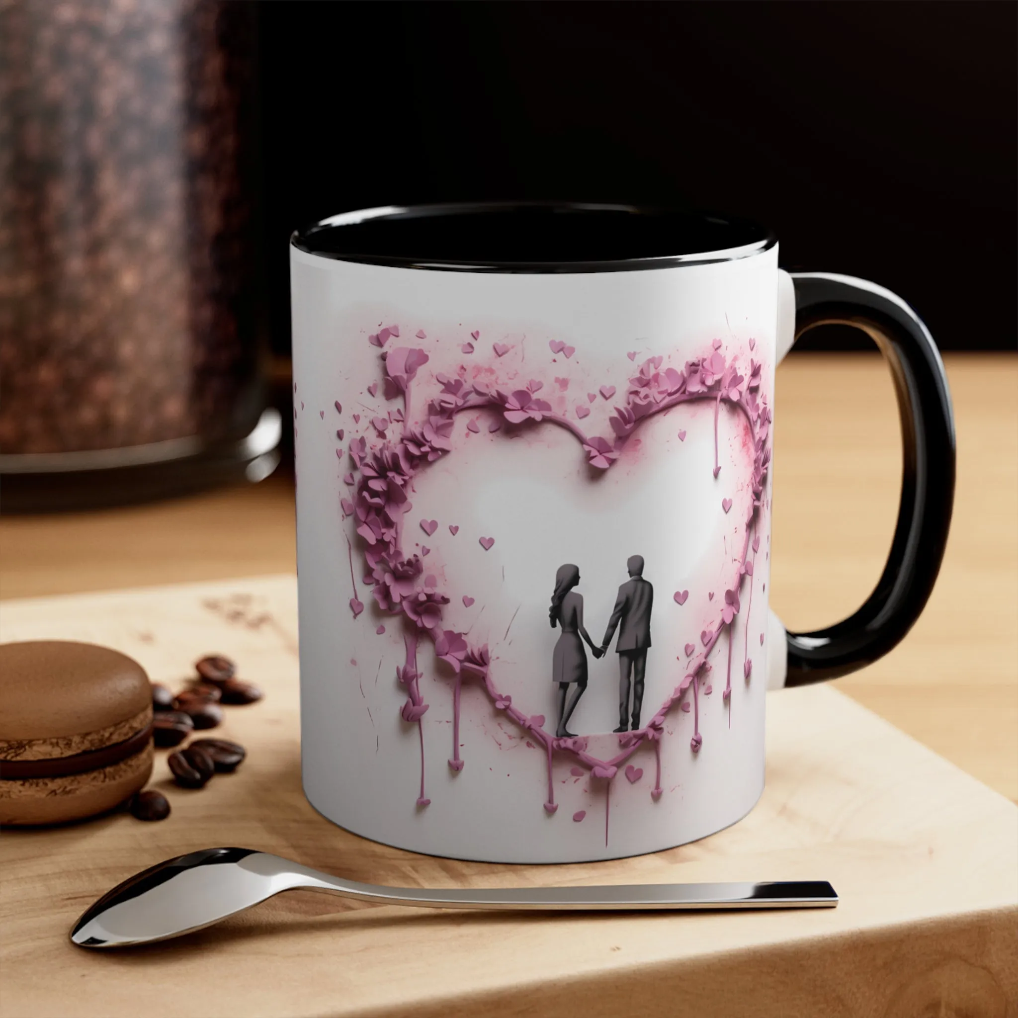 3D Valentine heart mug, couple mug, love heart couple mug, Funny Valentine Heart Candy, heart candy mug, conversation heart mug, Heart-Shaped Mug, Coffee Mug, 11oz