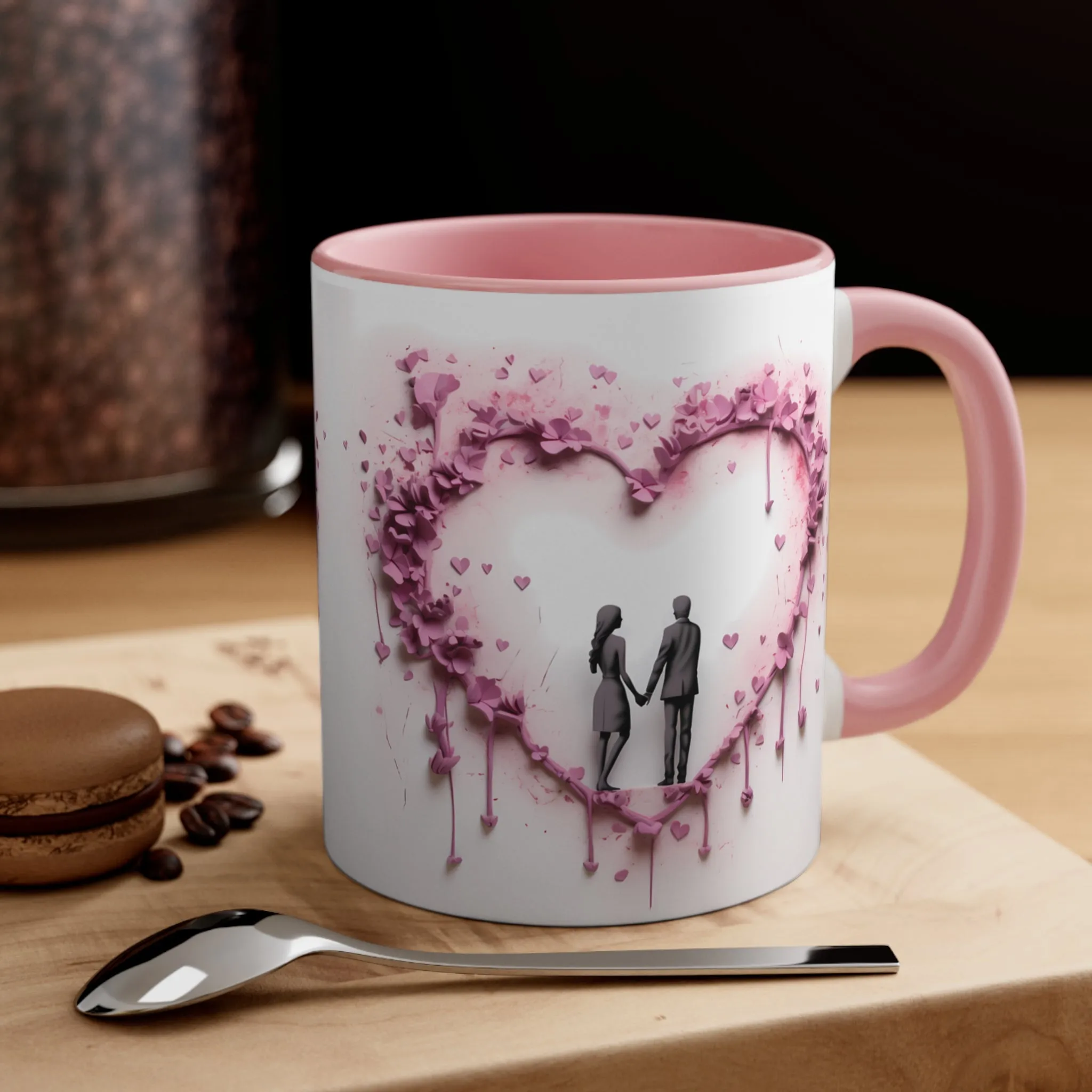 3D Valentine heart mug, couple mug, love heart couple mug, Funny Valentine Heart Candy, heart candy mug, conversation heart mug, Heart-Shaped Mug, Coffee Mug, 11oz