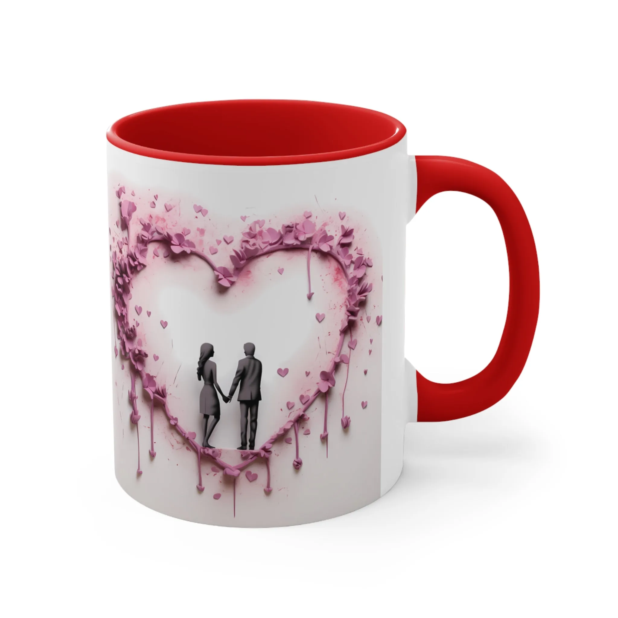 3D Valentine heart mug, couple mug, love heart couple mug, Funny Valentine Heart Candy, heart candy mug, conversation heart mug, Heart-Shaped Mug, Coffee Mug, 11oz