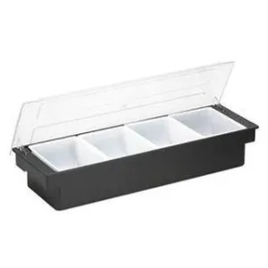 4 Part Plastic Condiment Holder - Black