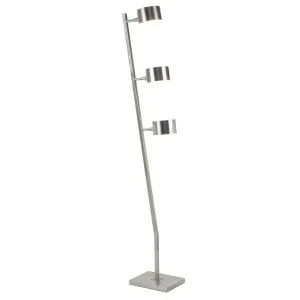 60 Inch Floor Lamp, 3 Drum Metal Shades, Modern Style, Silver Frame By Casagear Home