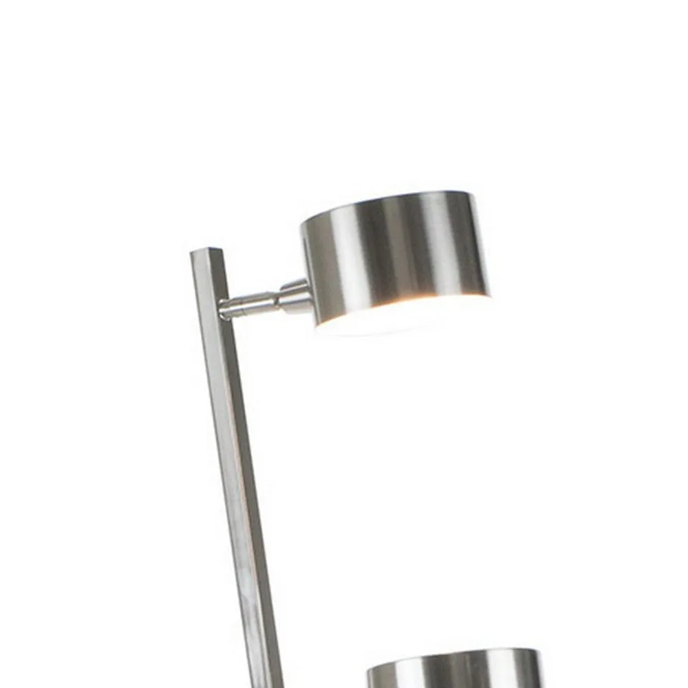 60 Inch Floor Lamp, 3 Drum Metal Shades, Modern Style, Silver Frame By Casagear Home