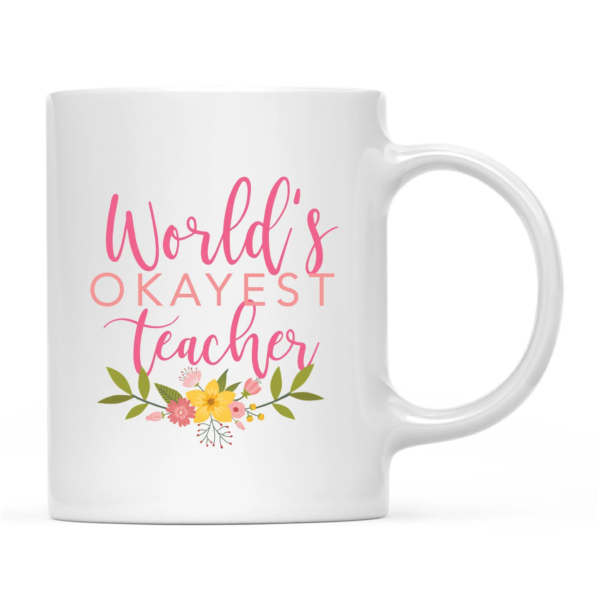 Andaz Press 11oz Floral Wreath World's Okayest Floral Coffee Mug