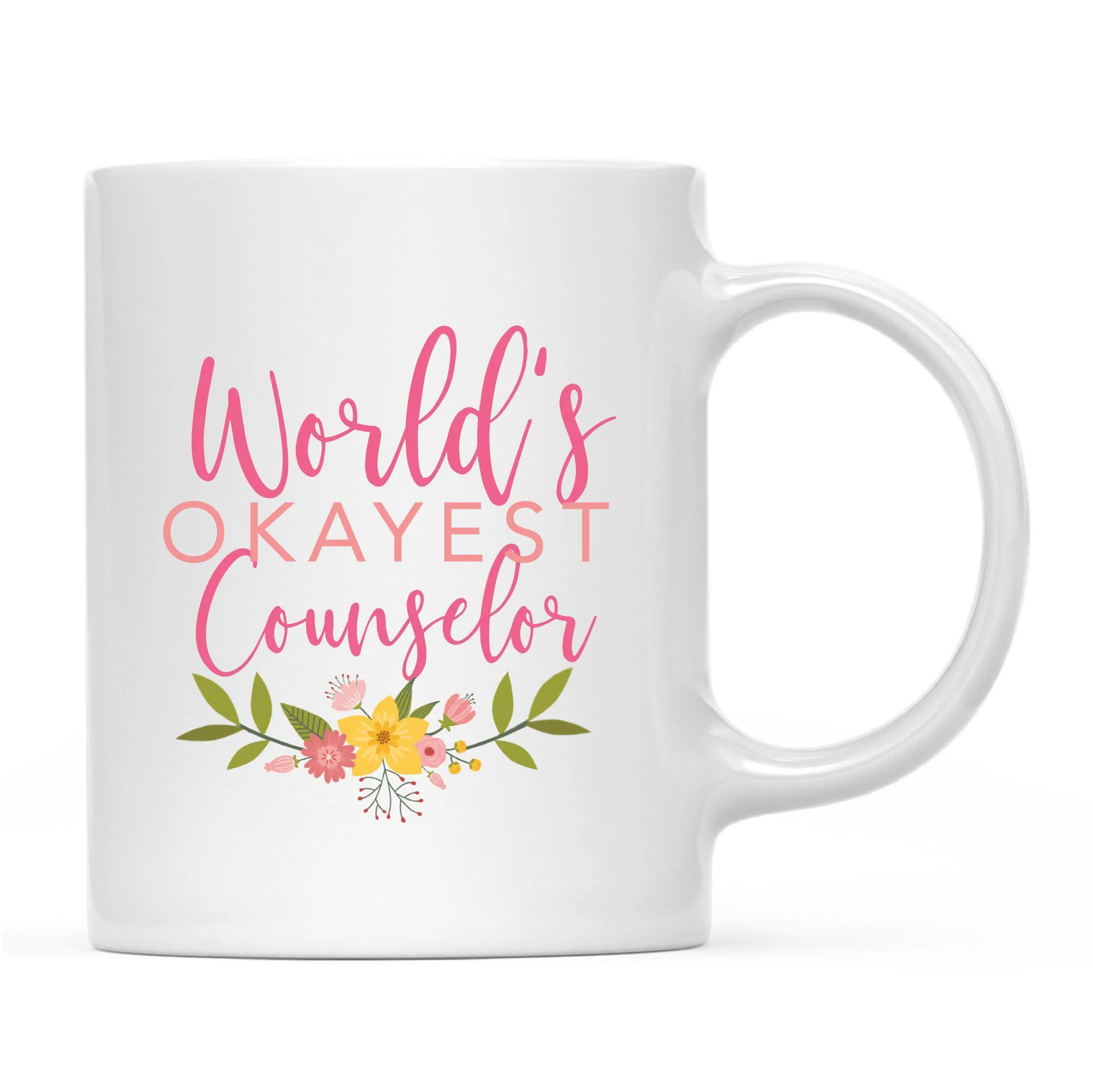 Andaz Press 11oz Floral Wreath World's Okayest Floral Coffee Mug