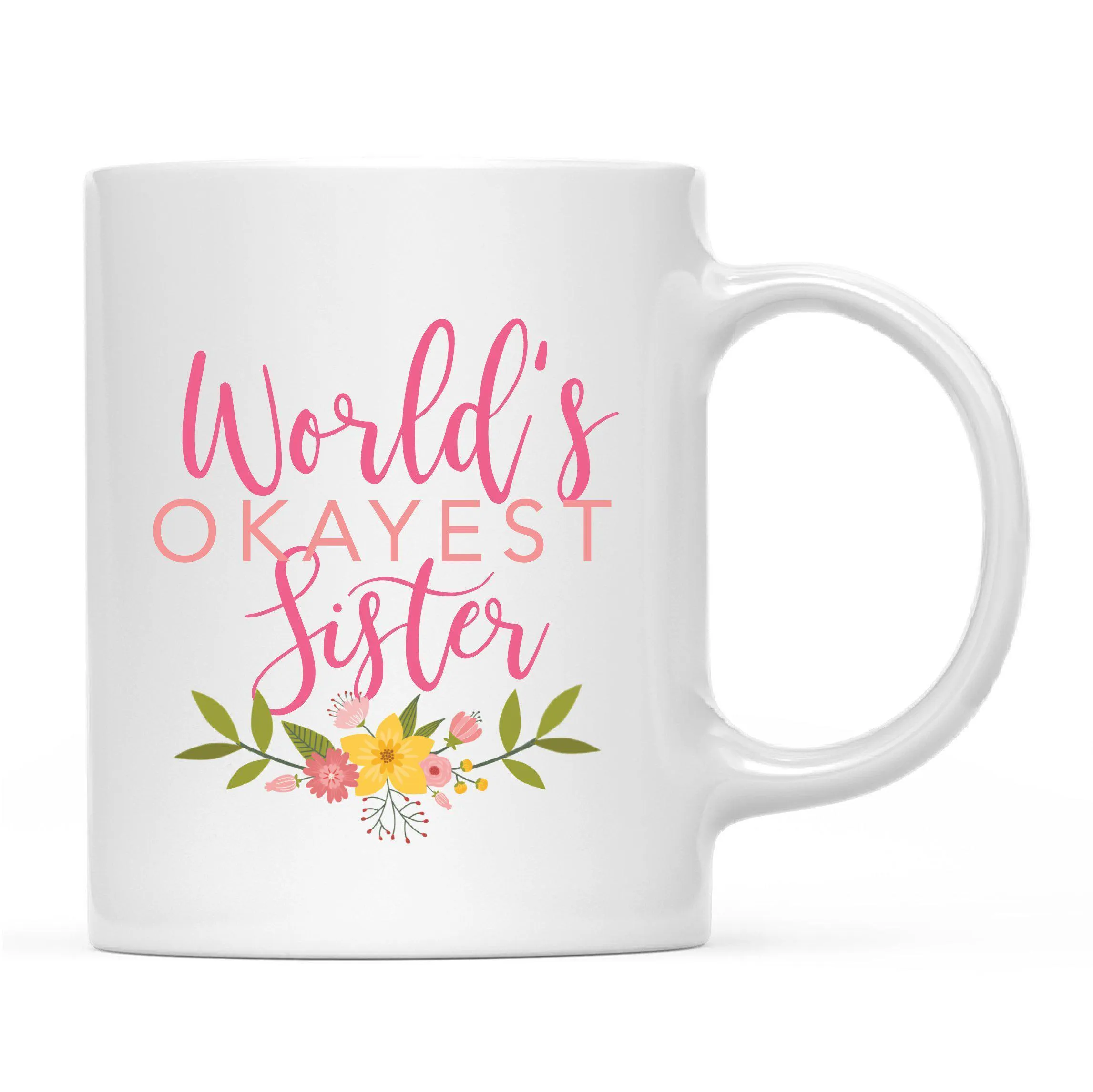 Andaz Press 11oz Floral Wreath World's Okayest Floral Coffee Mug