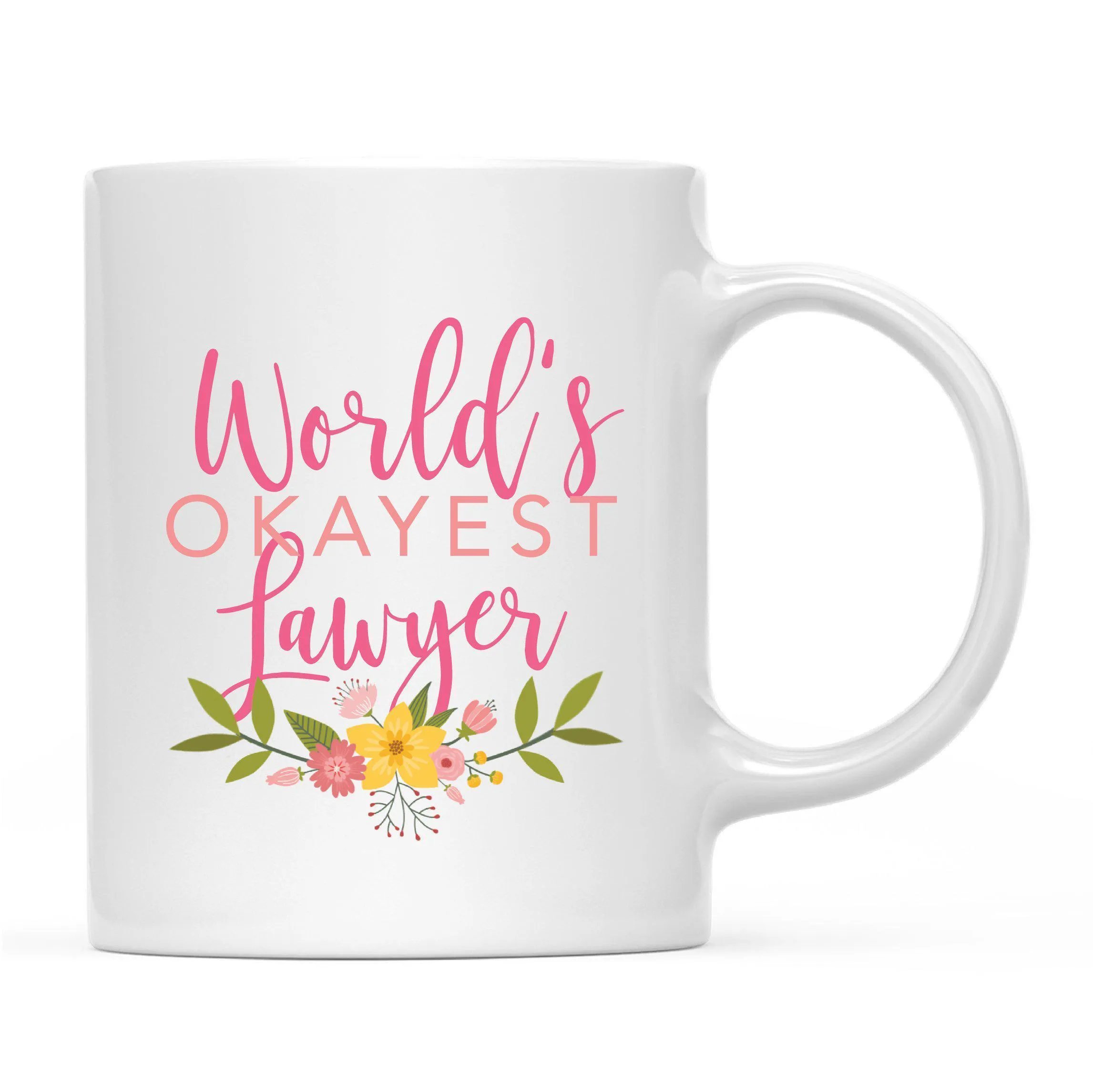 Andaz Press 11oz Floral Wreath World's Okayest Floral Coffee Mug