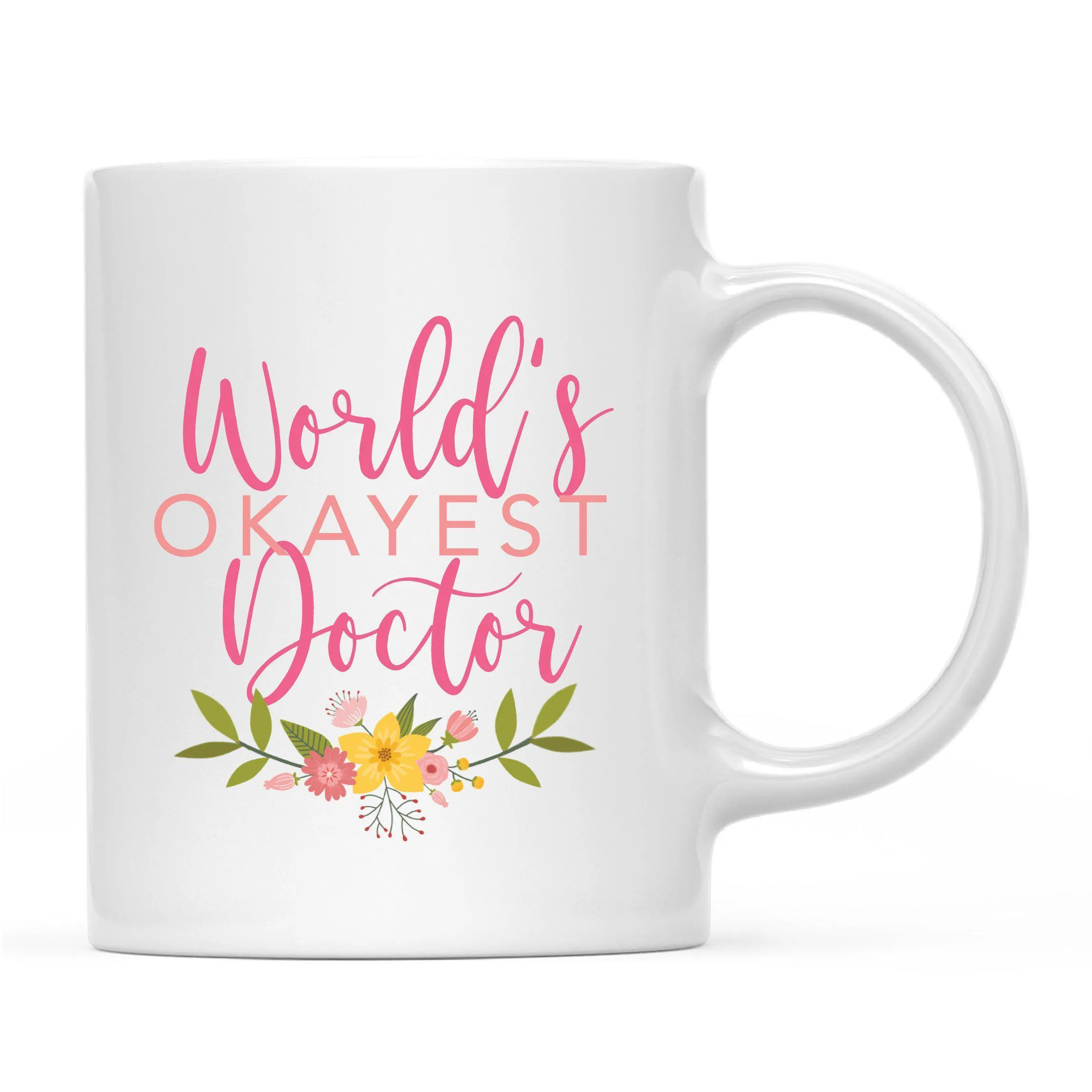 Andaz Press 11oz Floral Wreath World's Okayest Floral Coffee Mug