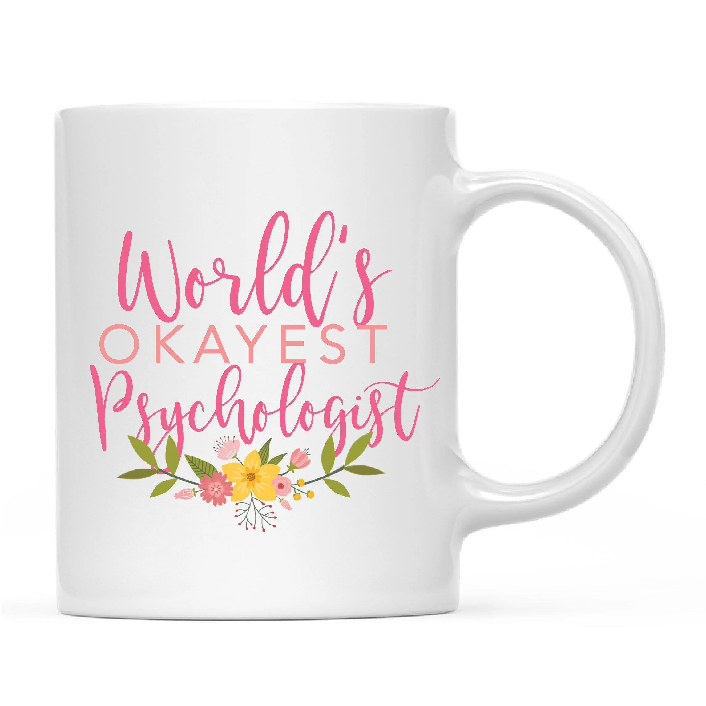 Andaz Press 11oz Floral Wreath World's Okayest Floral Coffee Mug