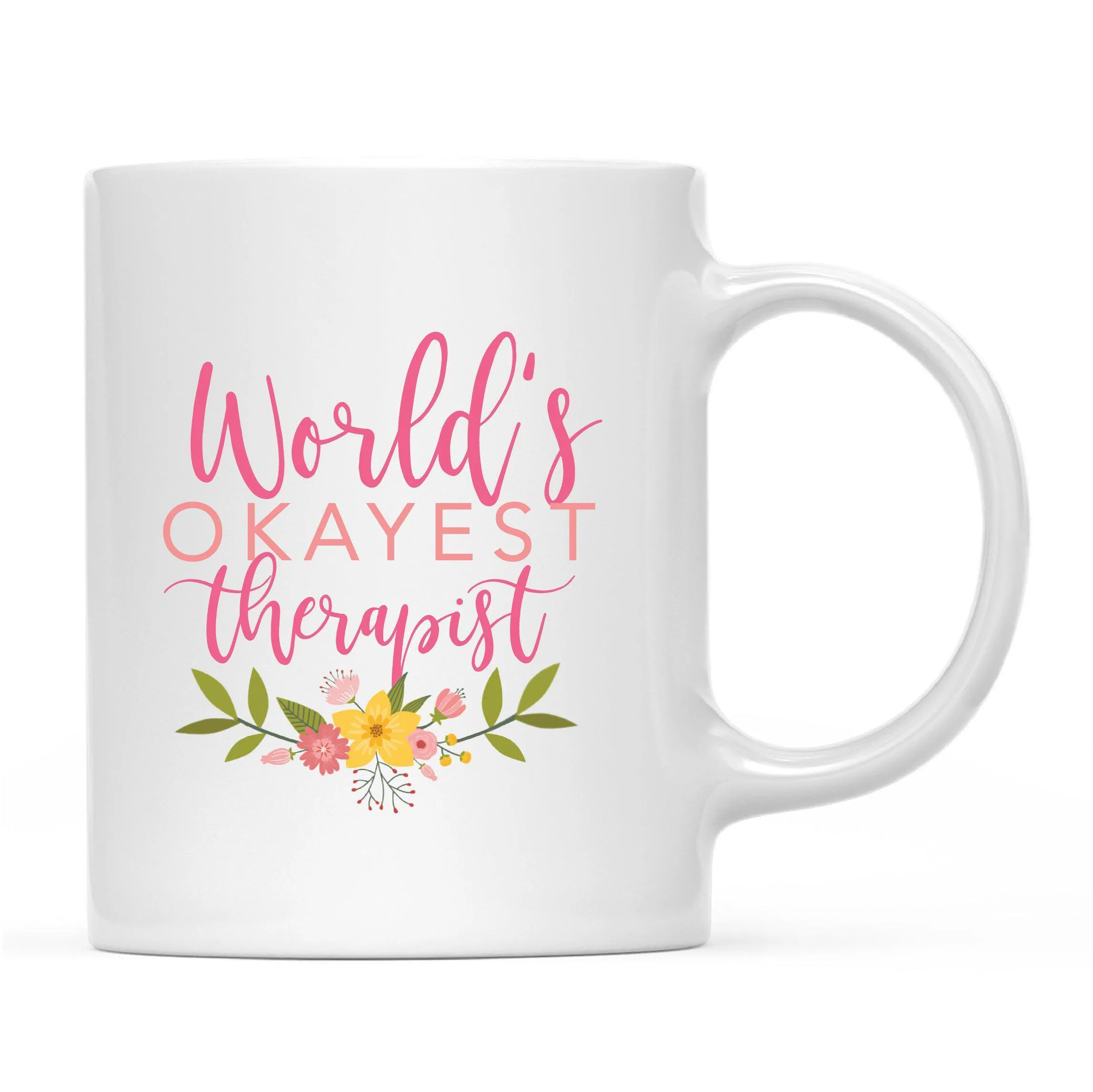 Andaz Press 11oz Floral Wreath World's Okayest Floral Coffee Mug