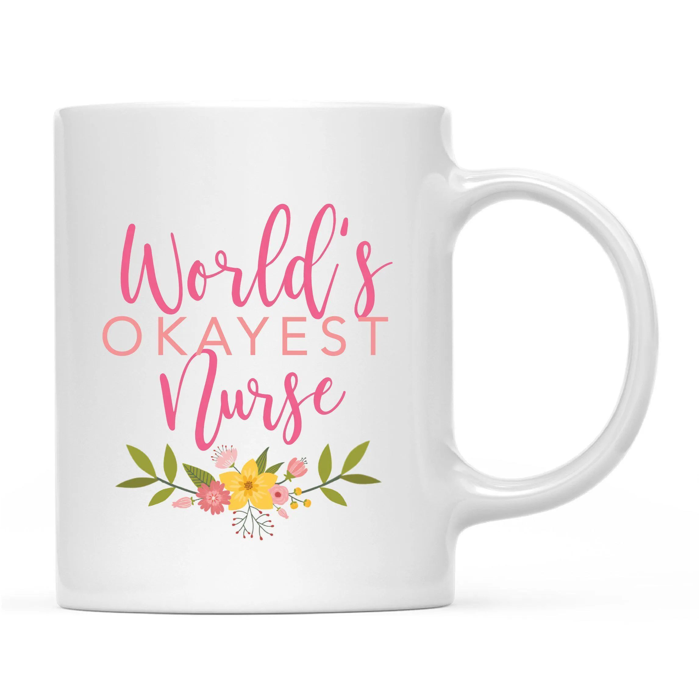 Andaz Press 11oz Floral Wreath World's Okayest Floral Coffee Mug