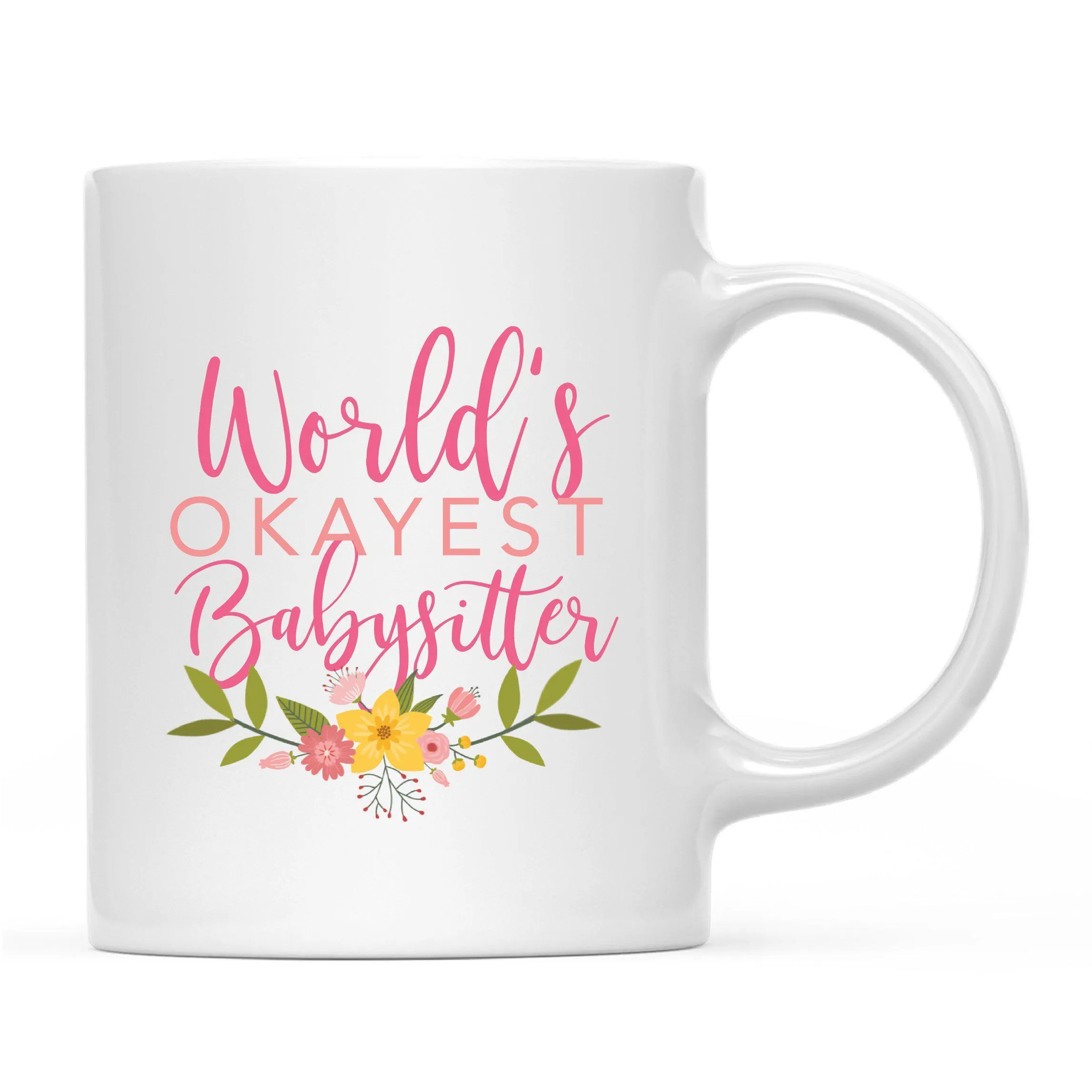 Andaz Press 11oz Floral Wreath World's Okayest Floral Coffee Mug