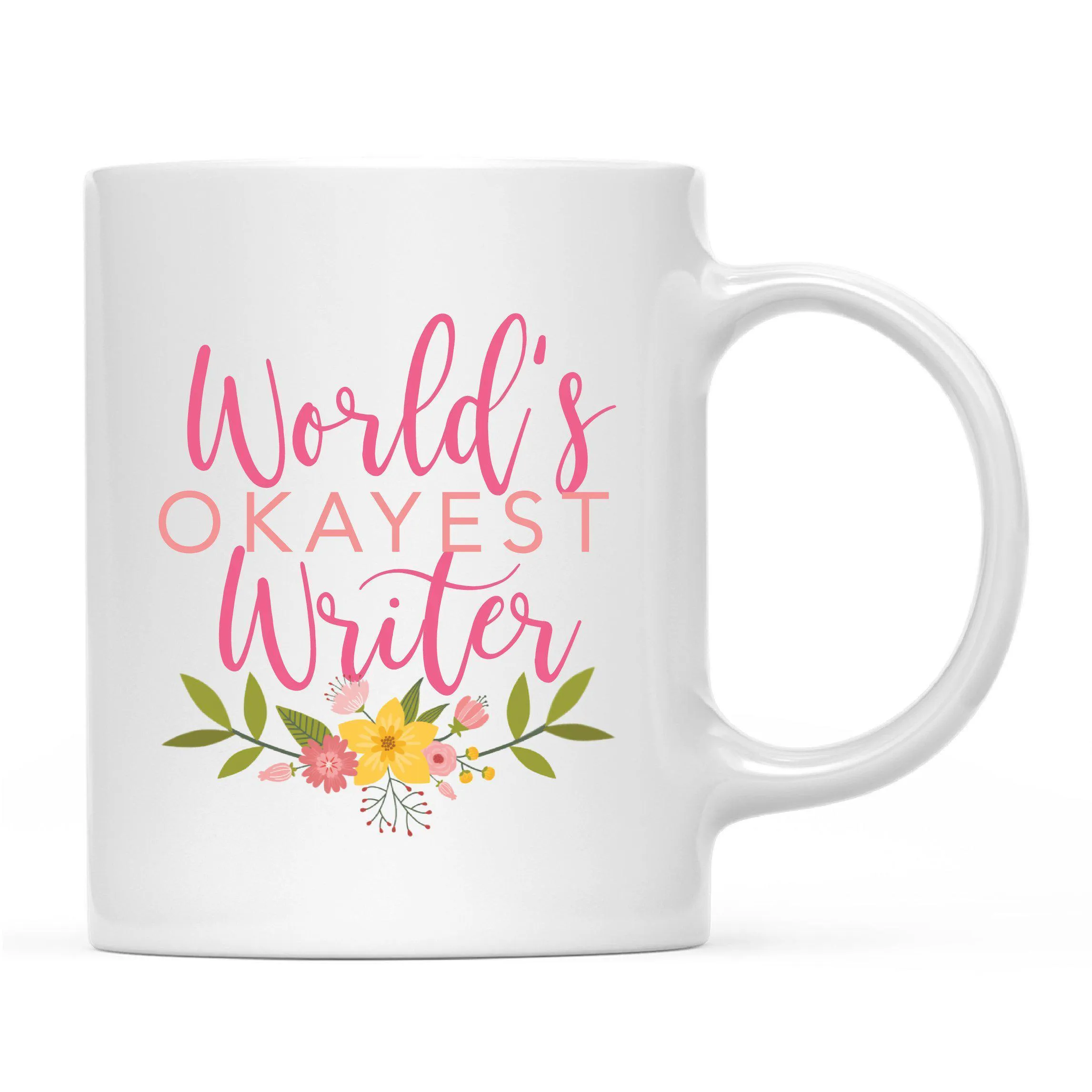 Andaz Press 11oz Floral Wreath World's Okayest Floral Coffee Mug