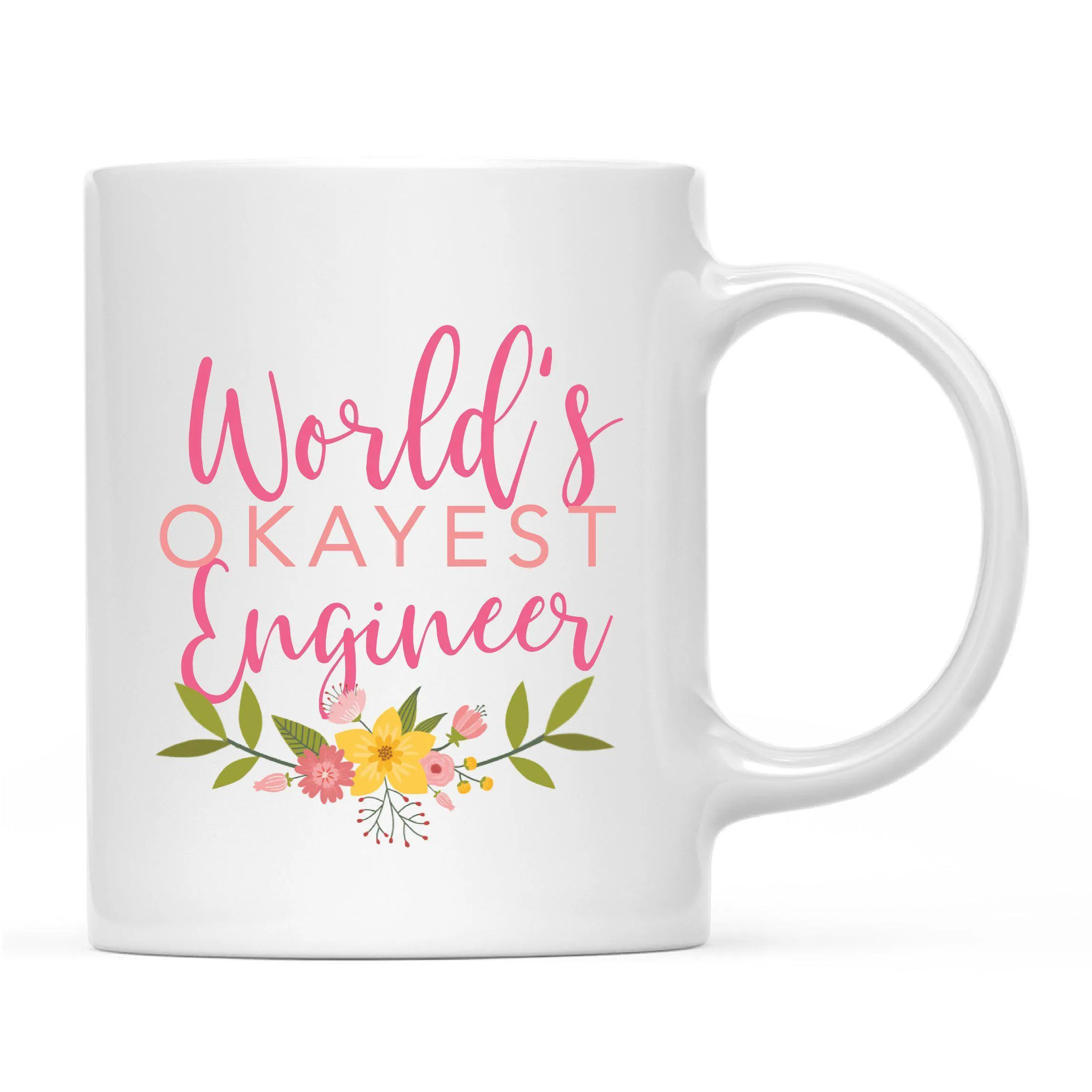 Andaz Press 11oz Floral Wreath World's Okayest Floral Coffee Mug