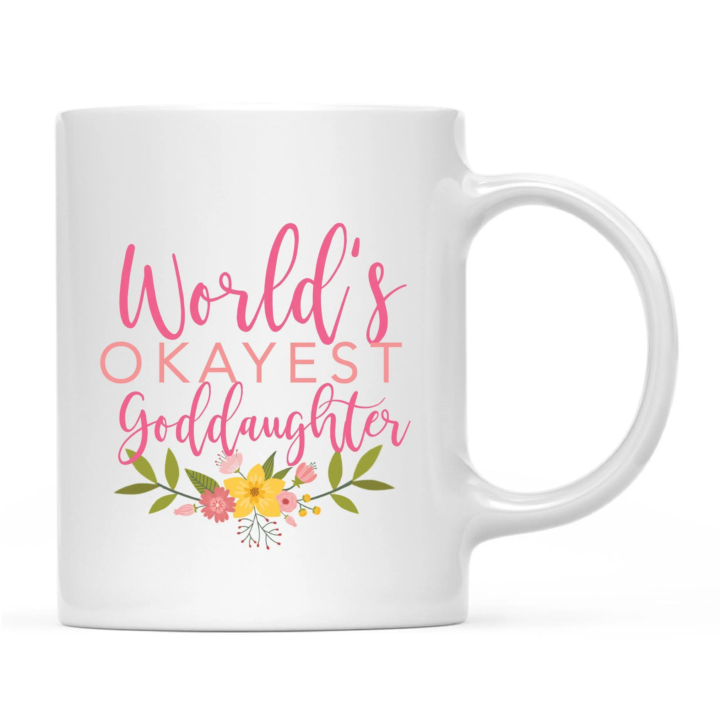 Andaz Press 11oz Floral Wreath World's Okayest Floral Coffee Mug