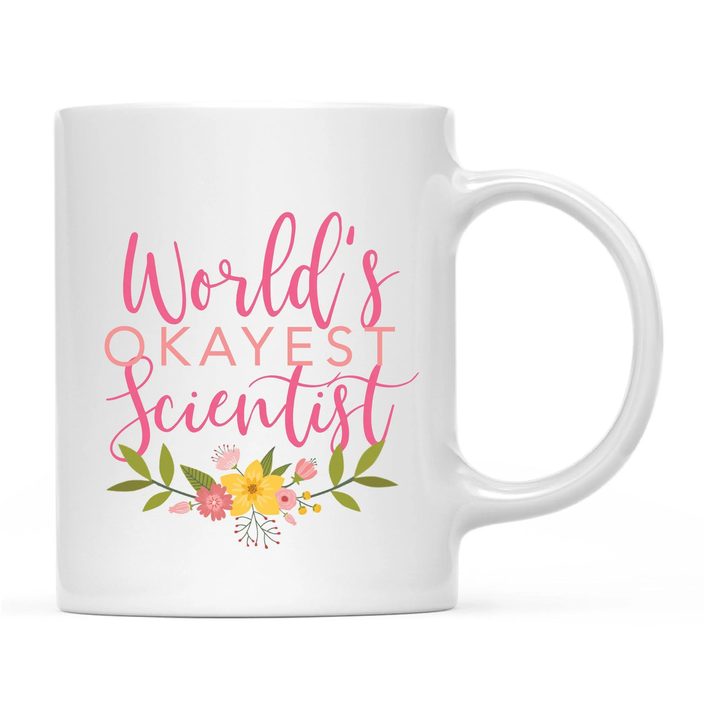 Andaz Press 11oz Floral Wreath World's Okayest Floral Coffee Mug