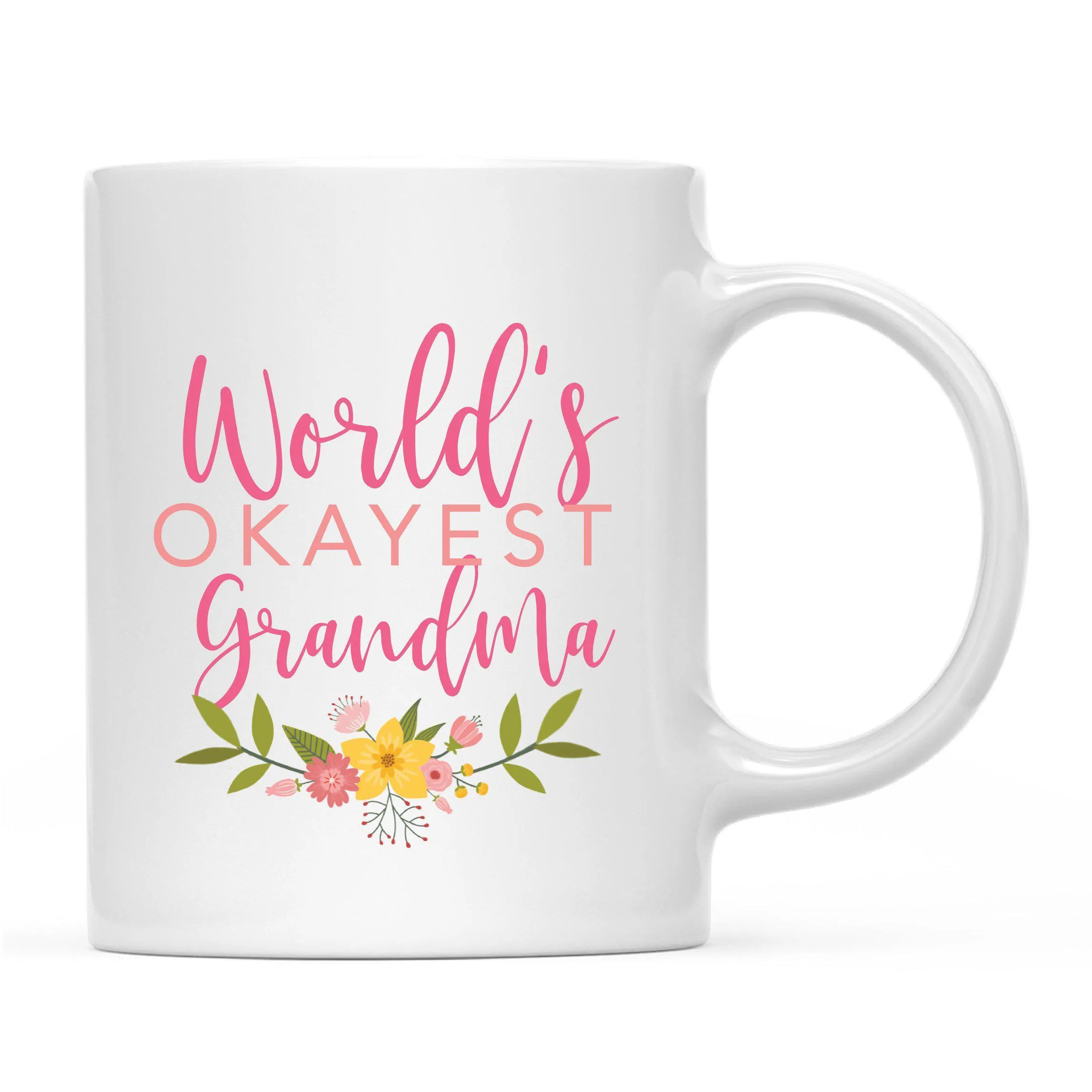 Andaz Press 11oz Floral Wreath World's Okayest Floral Coffee Mug