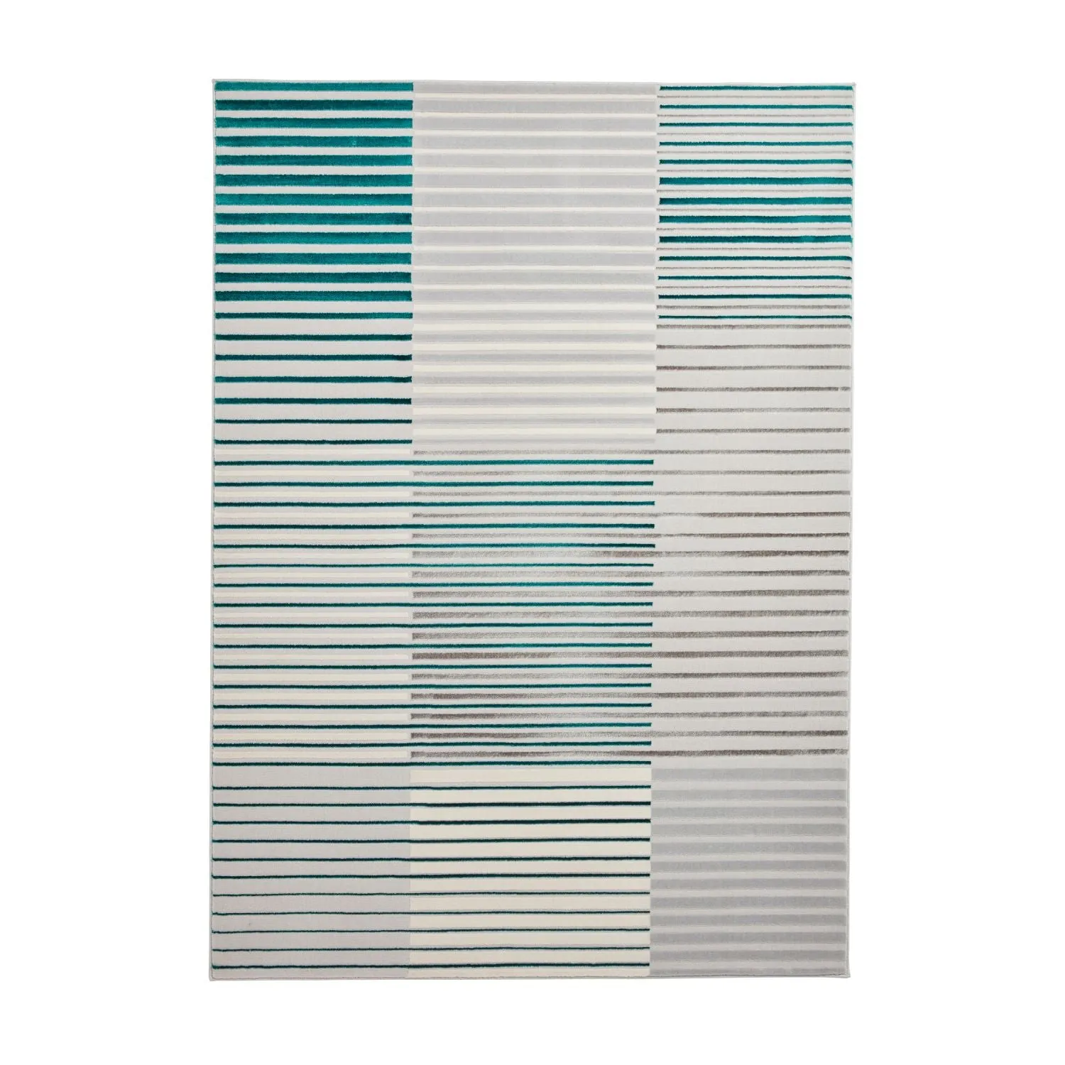 Apollo 2681 Grey and Green Modern Linear Rug