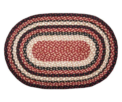 Black or Tan Braided Rug In Different Sizes