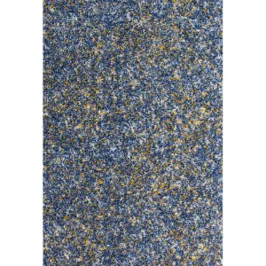 Blue Ochre Mottled Shaggy Rug