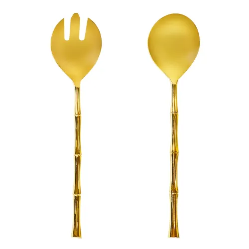 Bonnie & Neil Salad Servers Bamboo Gold - Set 2