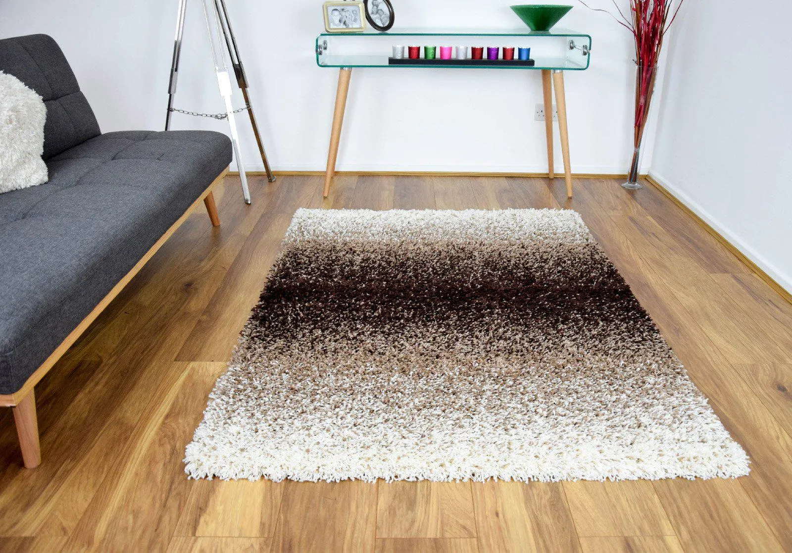 Brown Blend Thick Shaggy Rug - California