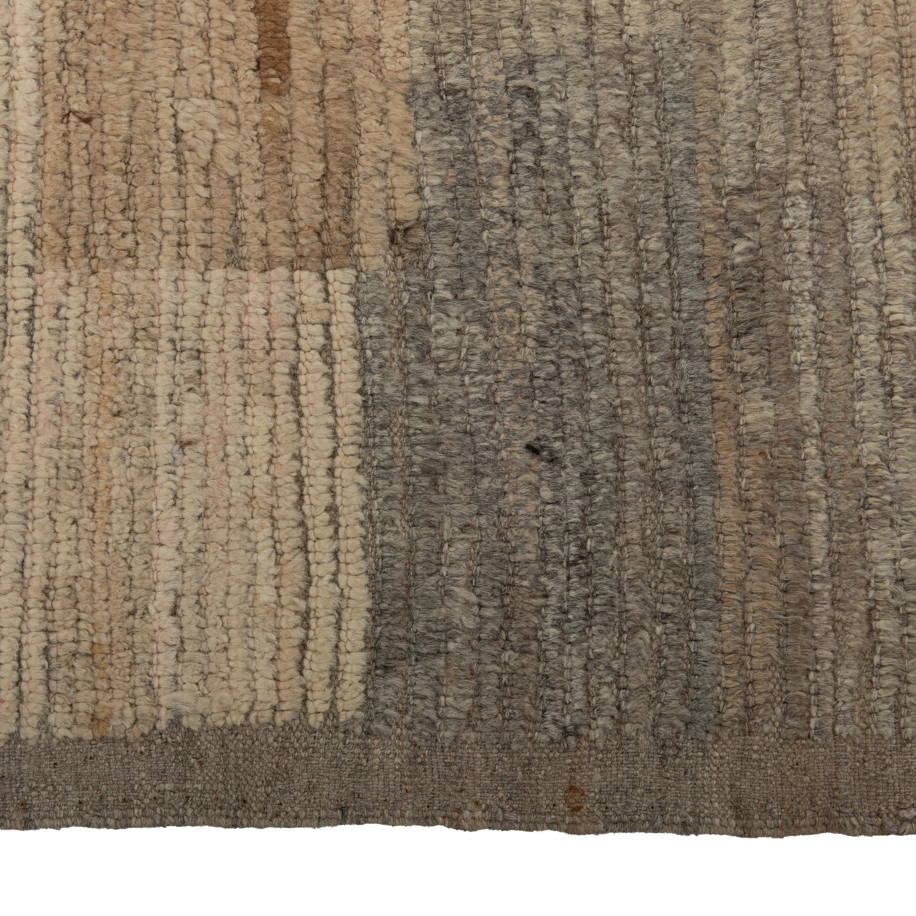 Brown Zameen Transitional Wool Rug - 3'6" x 11'6"