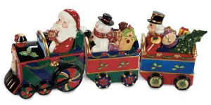 Christmas Train Cookie Jar Set