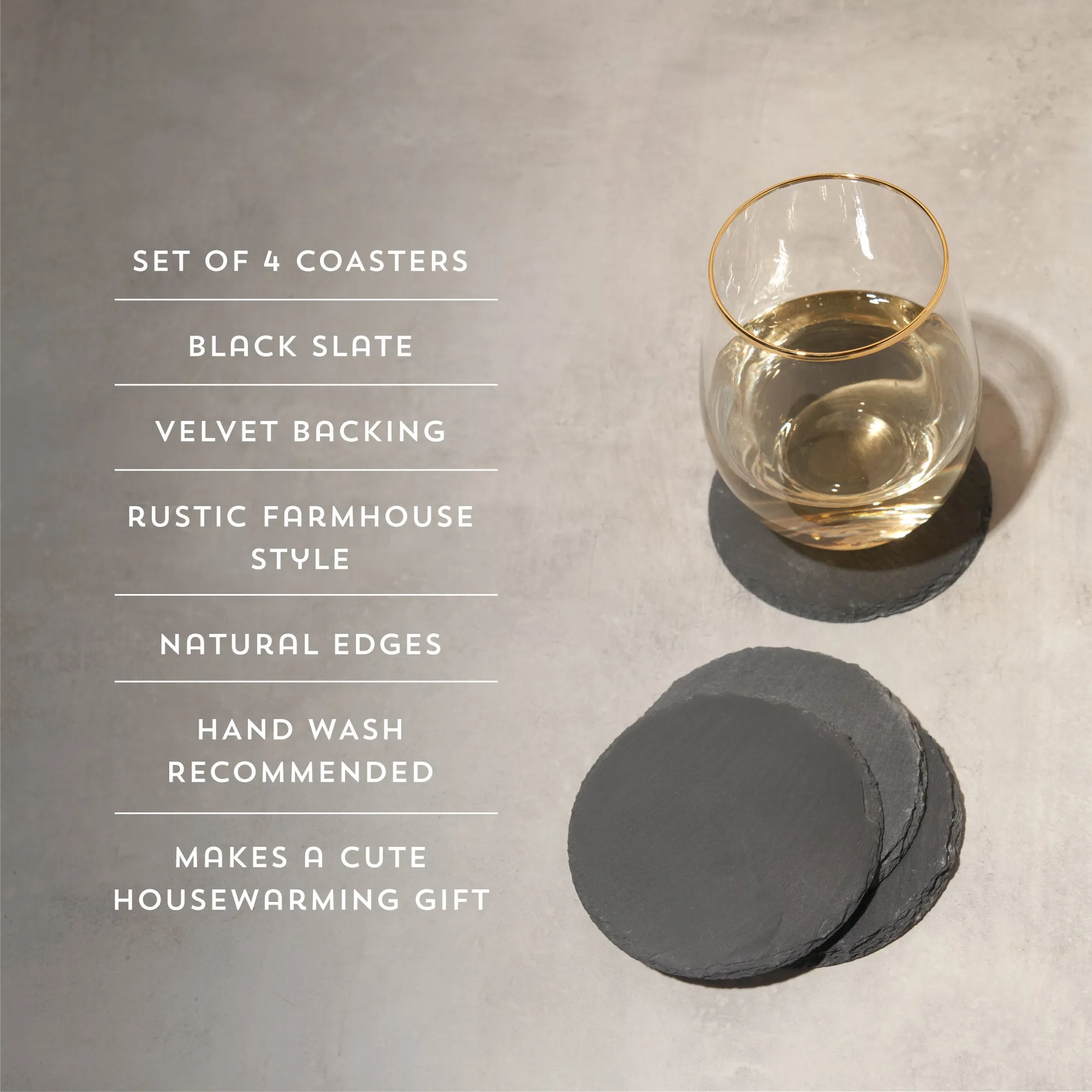 Circle Slate Coasters