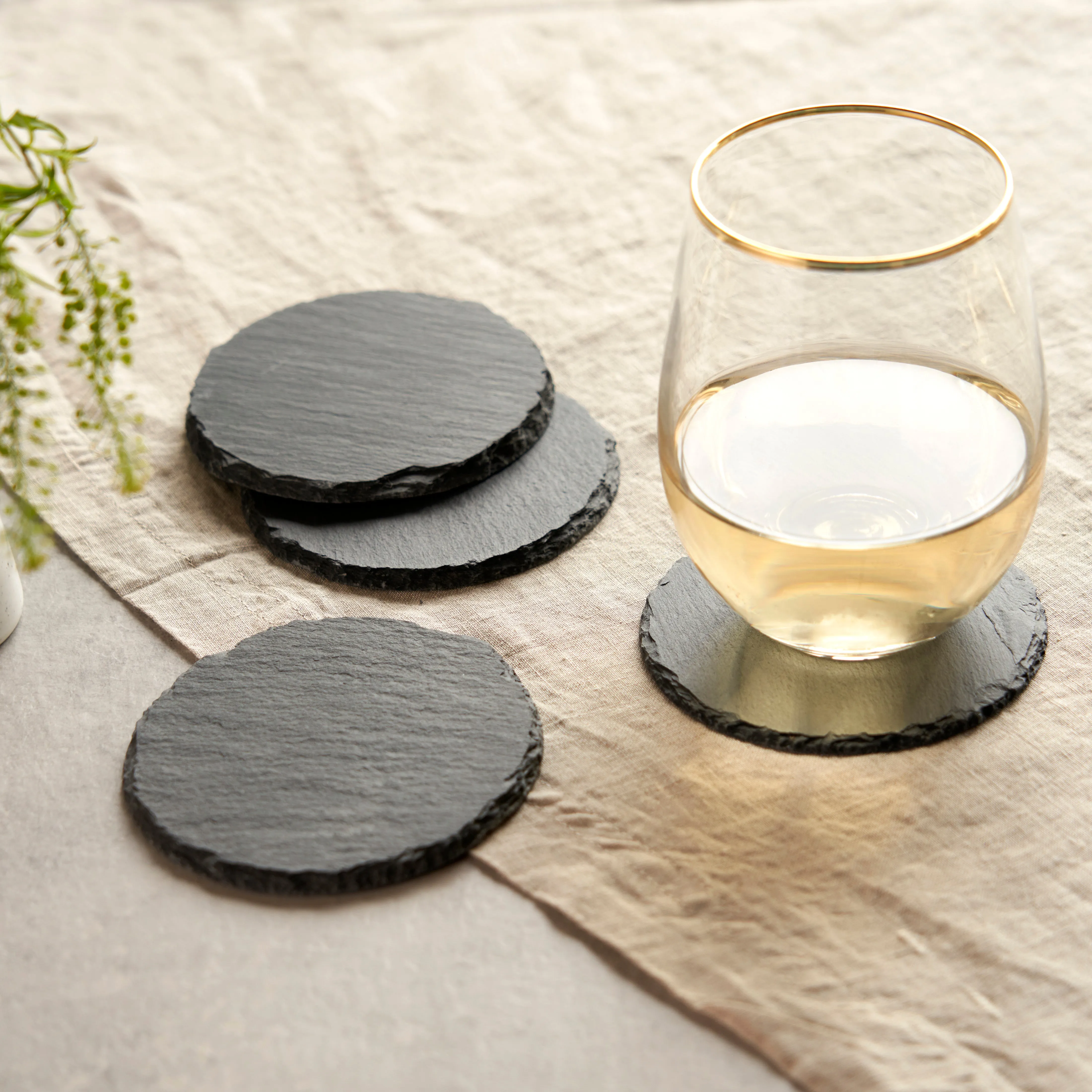 Circle Slate Coasters