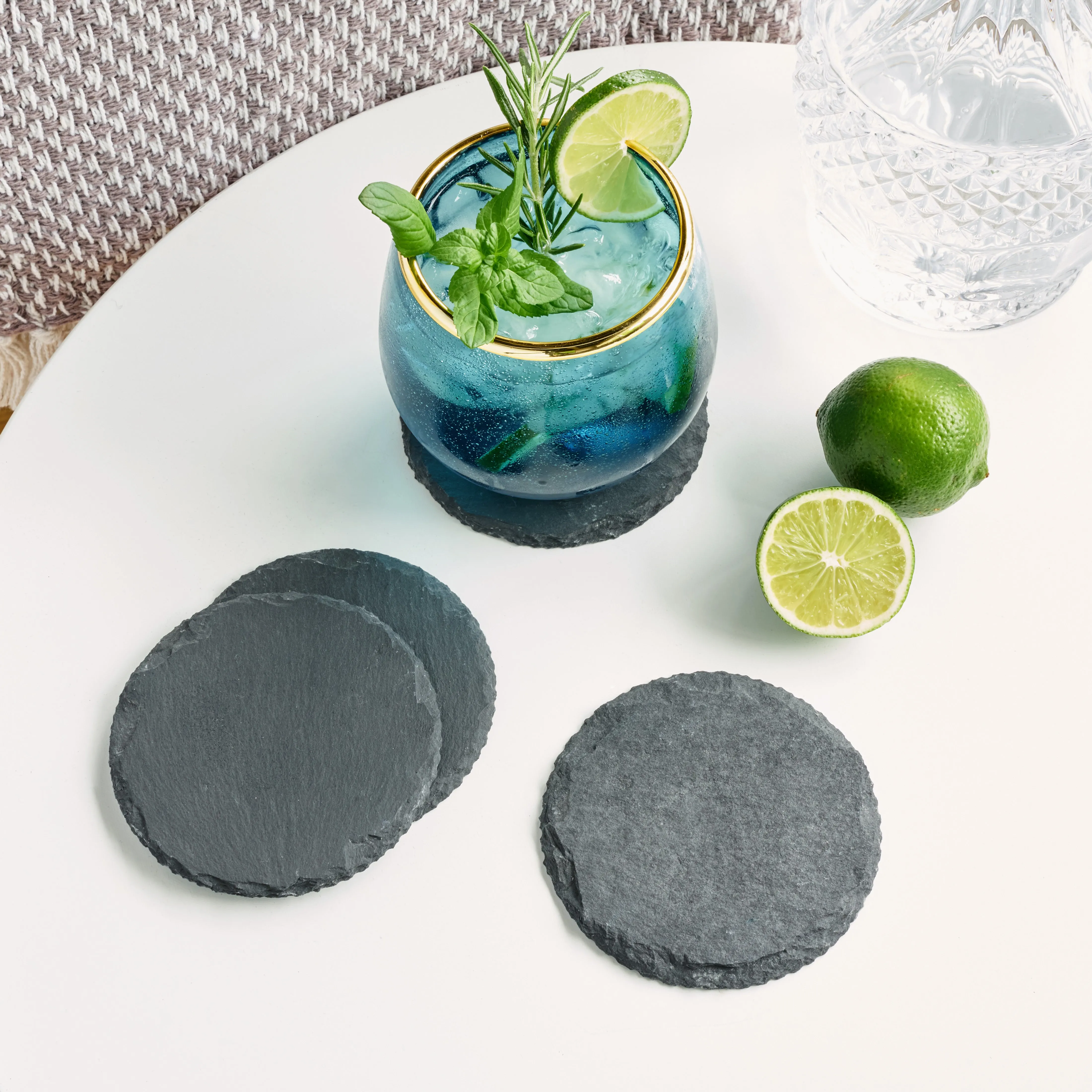 Circle Slate Coasters