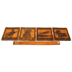 Coasters Set - Leather - Duck Hunt