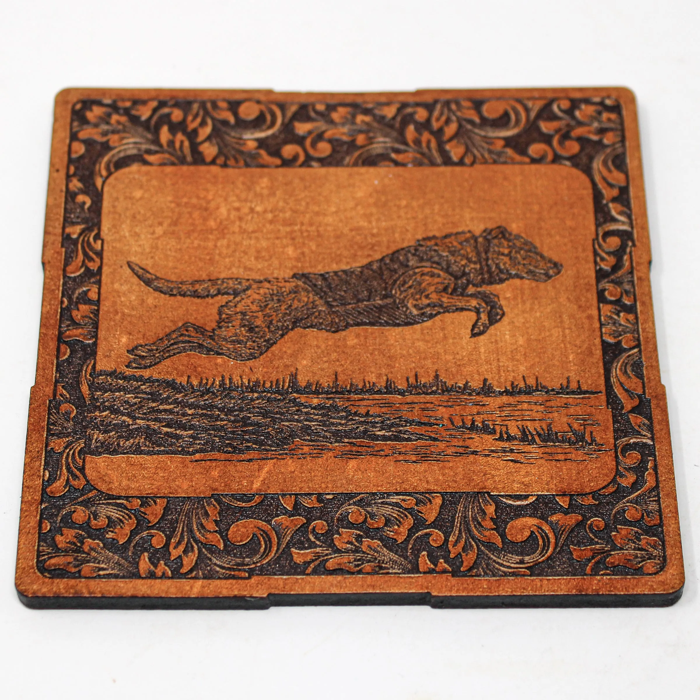 Coasters Set - Leather - Duck Hunt