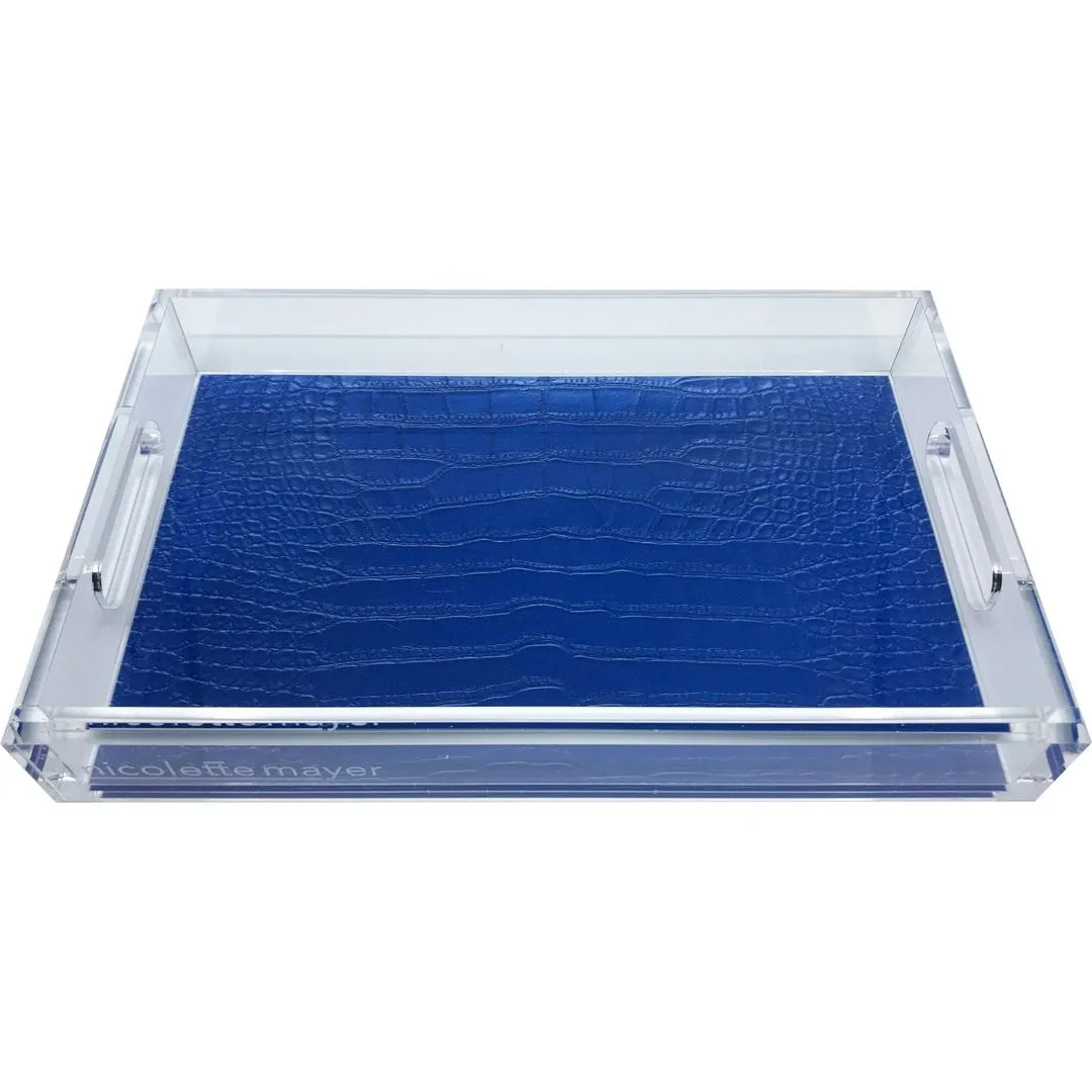 Crocodile Kyoto Blue Acrylic Rectangle Tray