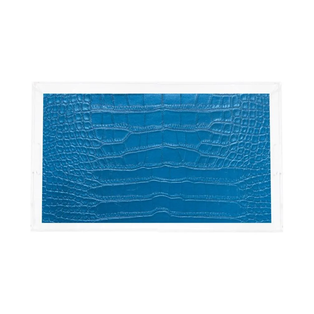 Crocodile Kyoto Blue Acrylic Rectangle Tray