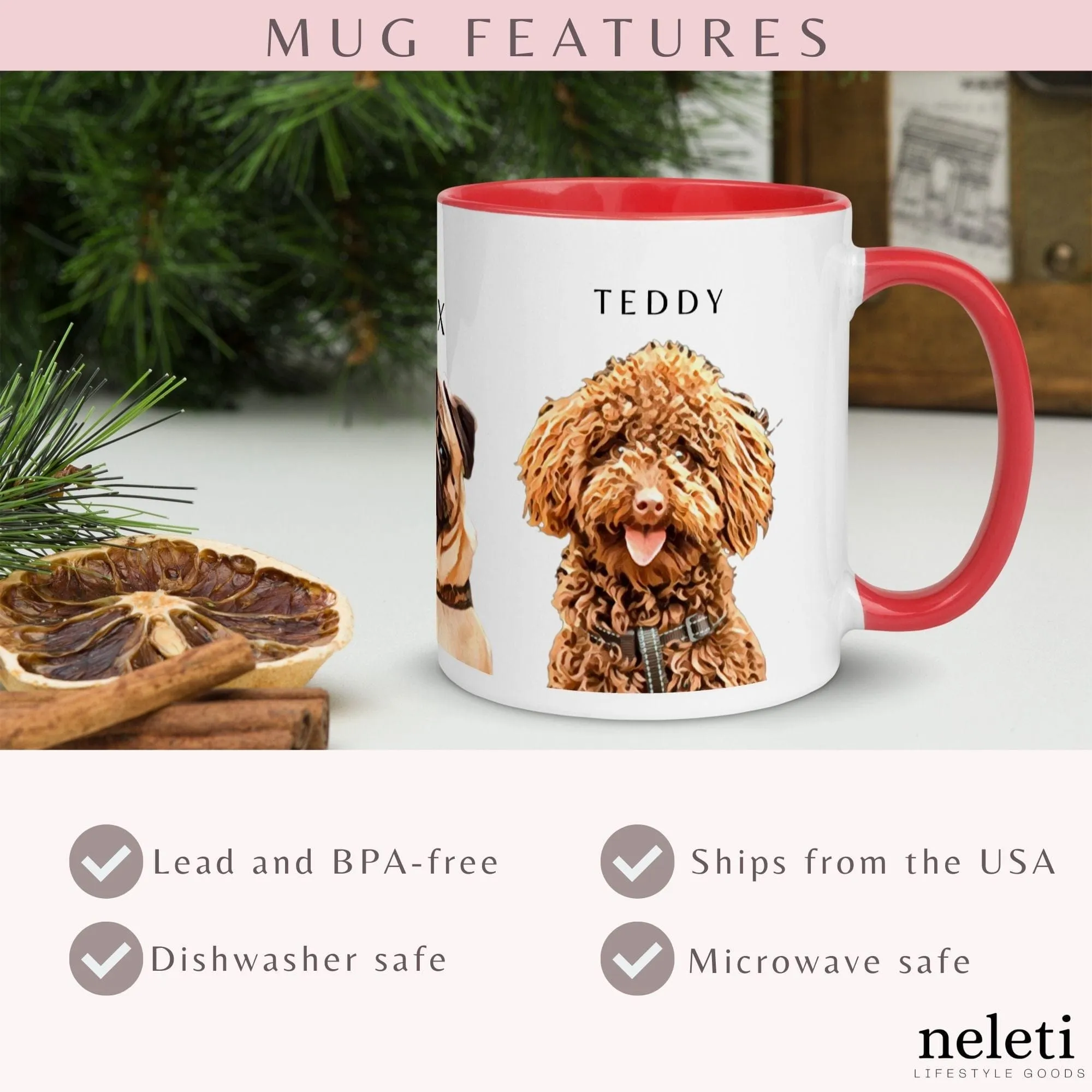 Custom Mugs with Dog Print from Neleti.com