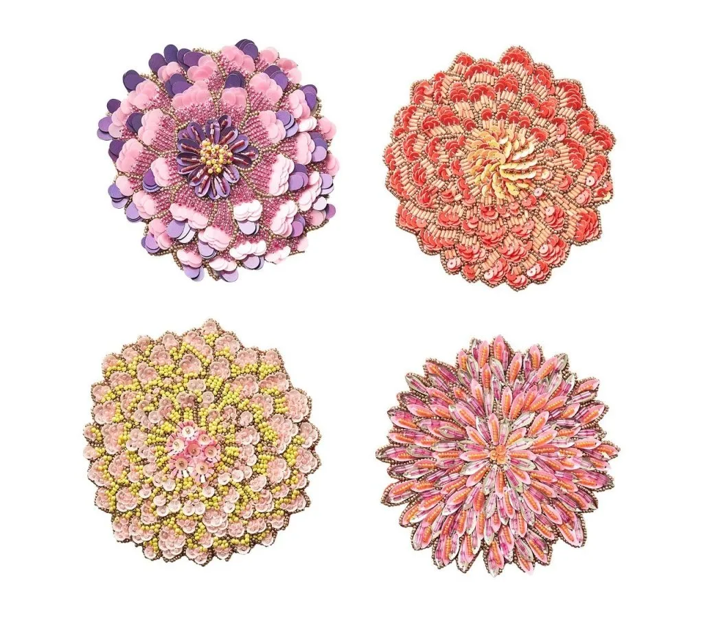 Dahlia Drink Coasters, Set of 4 in a Gift Bag