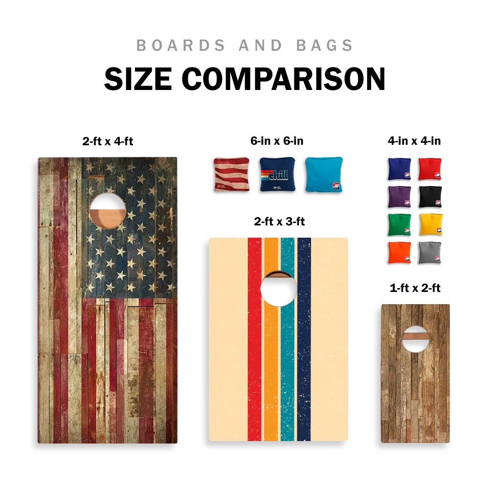 Dark Wood Panel Star Cornhole Boards