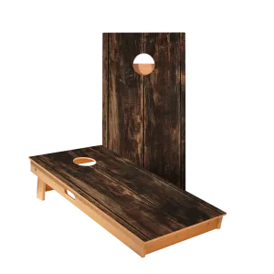 Dark Wood Panel Star Cornhole Boards