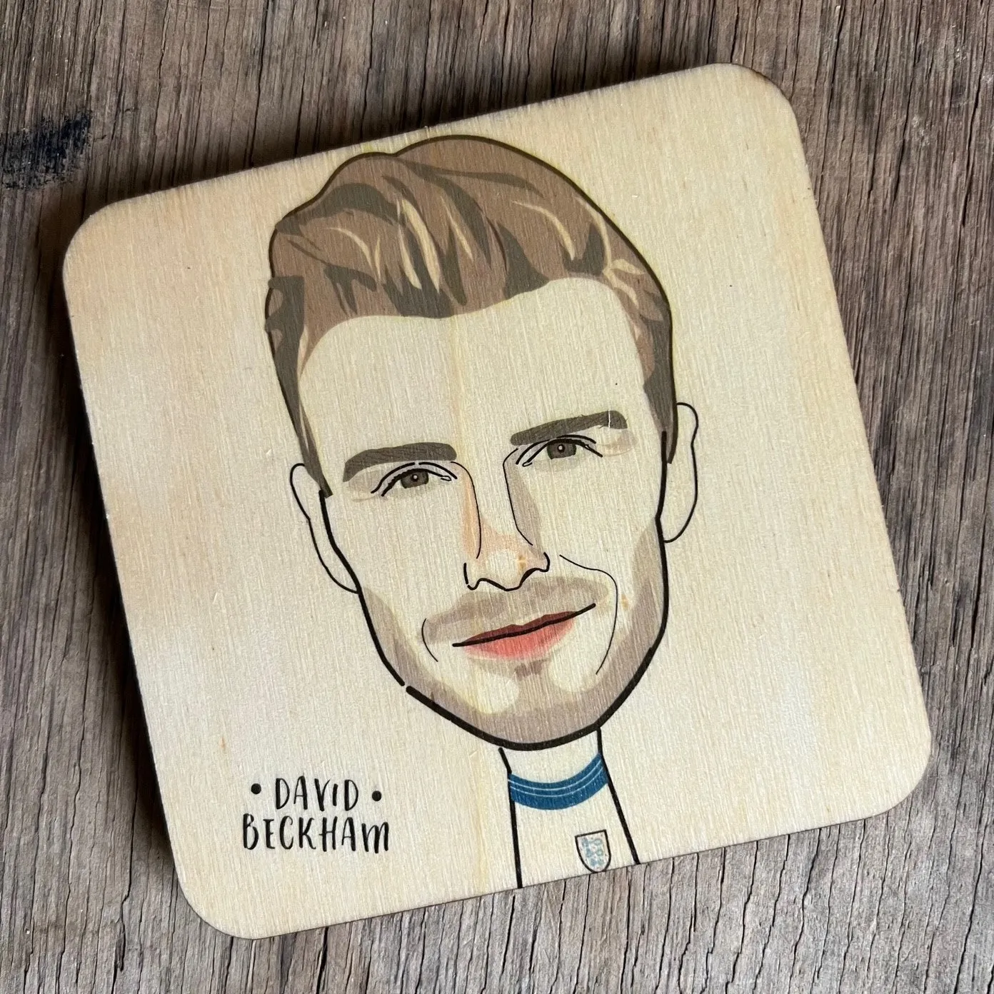 David Beckham Character Wooden Coaster - RWC1