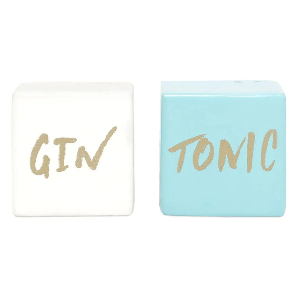 Elan Gin and Tonic Salt and Pepper Shaker Set, Stainless Steel