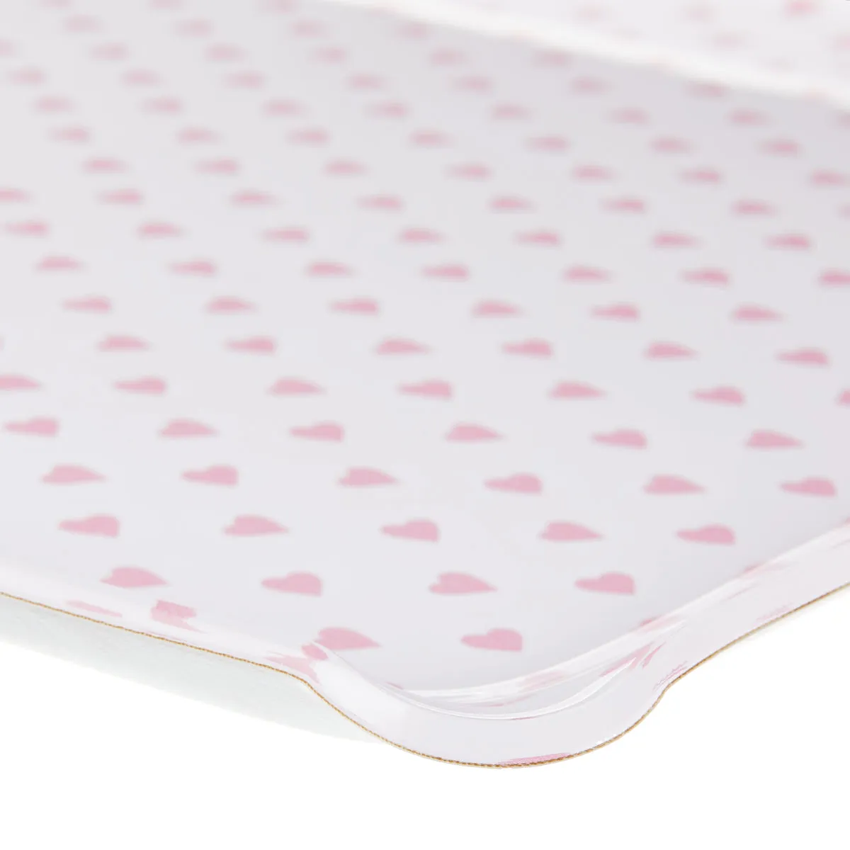 Fabric Tray Large Heart Pink