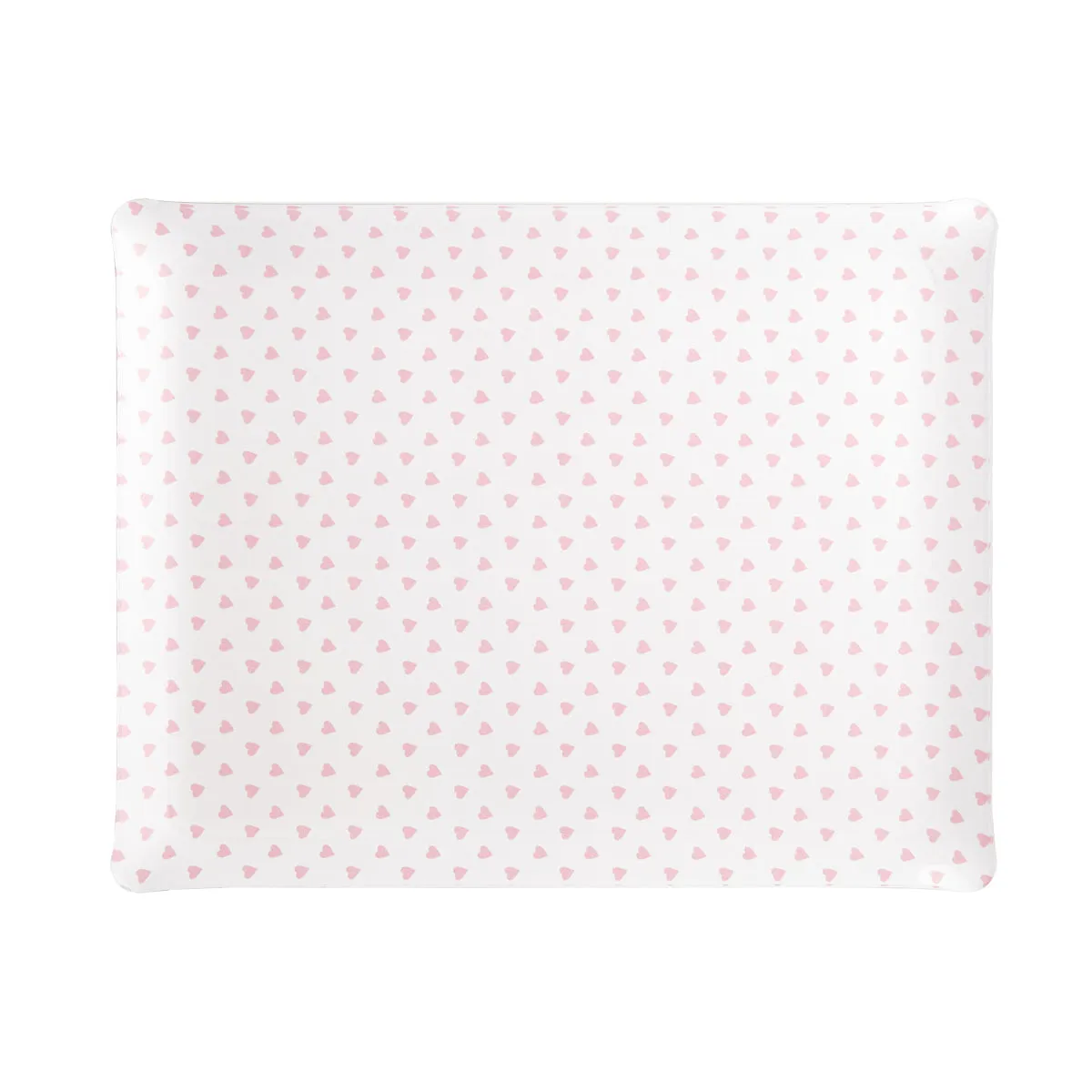 Fabric Tray Large Heart Pink