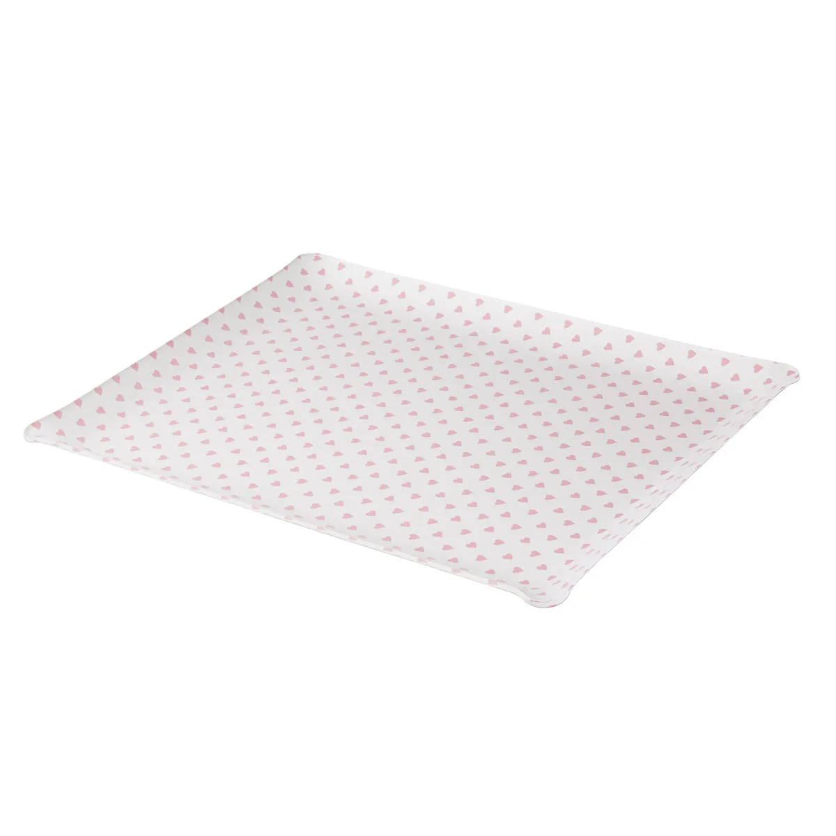 Fabric Tray Large Heart Pink