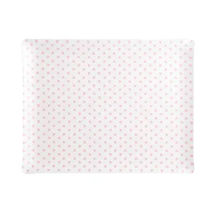 Fabric Tray Large Heart Pink