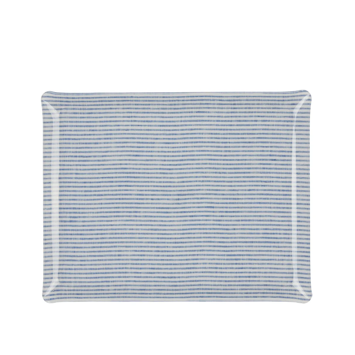 Fabric Tray Large Stripe Blue and White