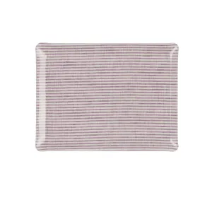 Fabric Tray Medium Stripe Amethyst and White